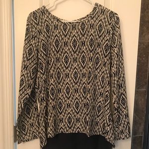 Navy and white hi/low top